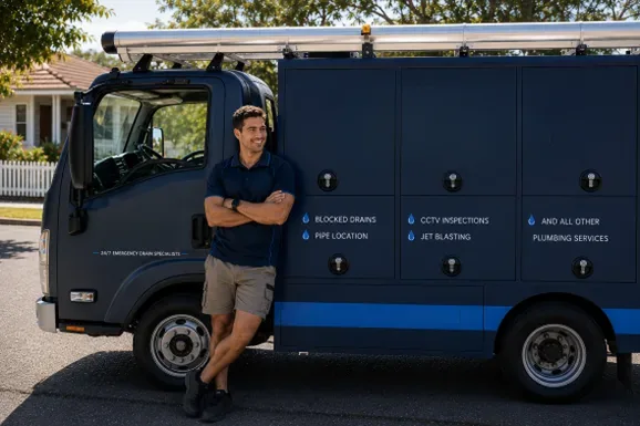 Licensed Seven Hills plumber at the van