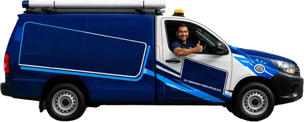 A licensed Seven Hills plumber heading out in the service van